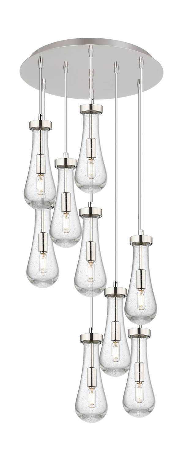 Nine Light Pendant by Innovations - Downtown Urban Collection, Brushed Polished Nickel Finish - 119-451-1P-PN-G451-4SDY