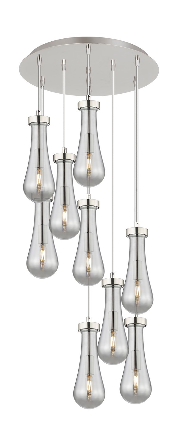 Nine Light Pendant by Innovations - Downtown Urban Collection, Polished Nickel Finish - 119-451-1P-PN-G451-4SM