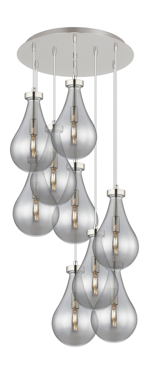 Nine Light Pendant by Innovations - Downtown Urban Collection, Polished Nickel Finish - 119-451-1P-PN-G451-7SM