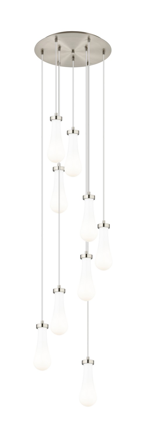 Nine Light Pendant by Innovations - Downtown Urban Collection, Brushed Satin Nickel Finish - 119-451-1P-SN-G451-4GWH