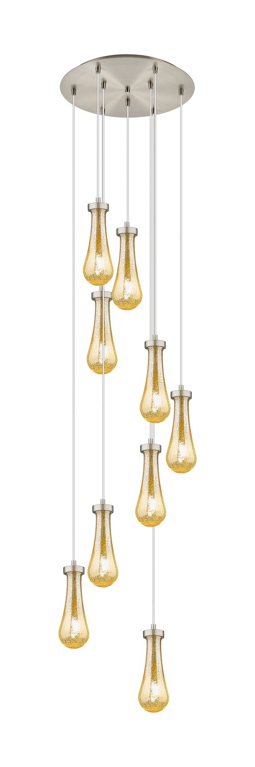 Nine Light Pendant by Innovations - Downtown Urban Collection, Brushed Satin Nickel Finish - 119-451-1P-SN-G451-4ME