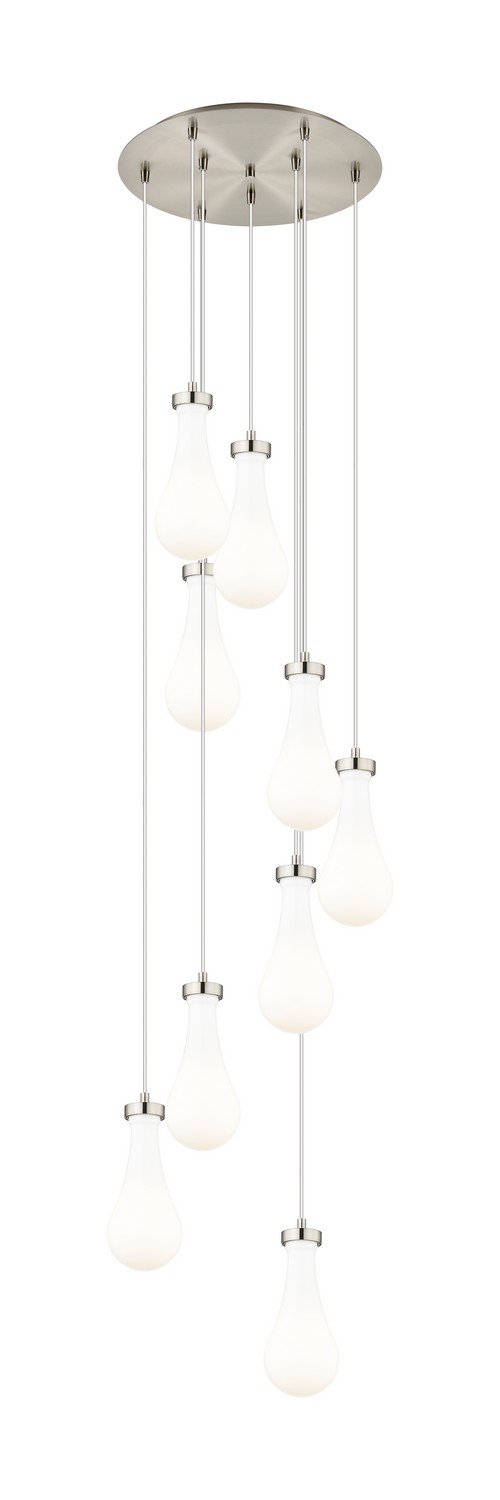 Nine Light Pendant by Innovations - Downtown Urban Collection, Brushed Satin Nickel Finish - 119-451-1P-SN-G451-5GWH