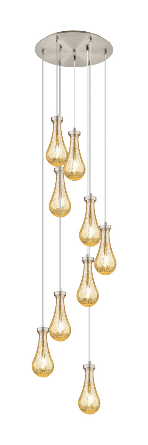 Nine Light Pendant by Innovations - Downtown Urban Collection, Brushed Satin Nickel Finish - 119-451-1P-SN-G451-5ME