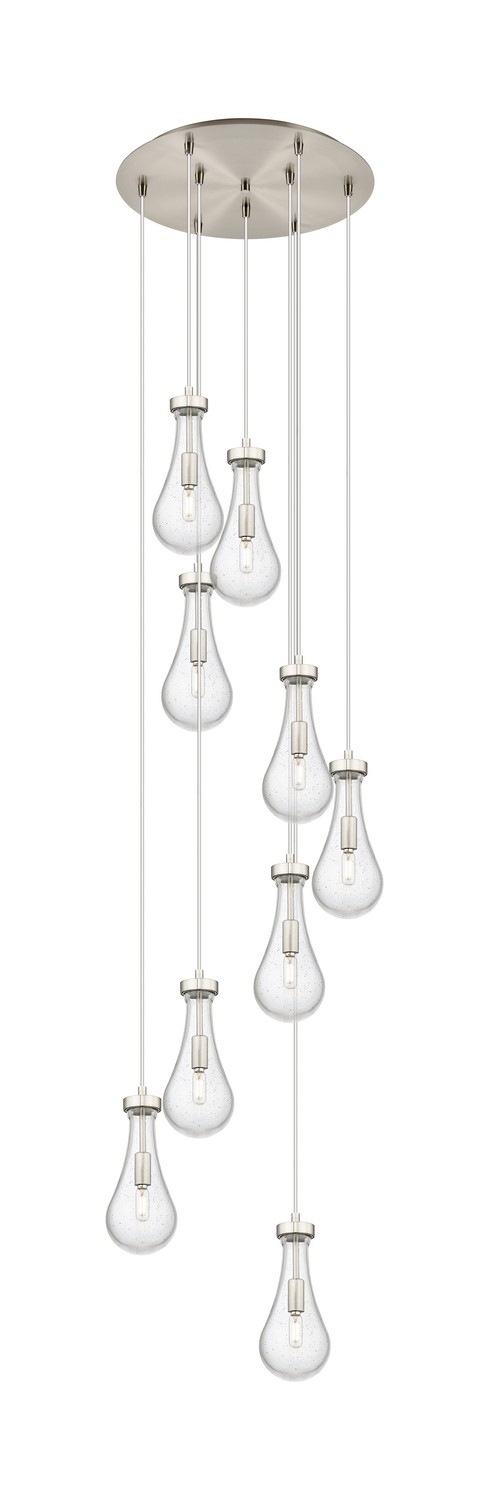 Nine Light Pendant by Innovations - Downtown Urban Collection, Brushed Satin Nickel Finish - 119-451-1P-SN-G451-5SDY