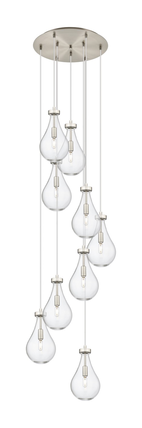 Nine Light Pendant by Innovations - Downtown Urban Collection, Brushed Satin Nickel Finish - 119-451-1P-SN-G451-7CL