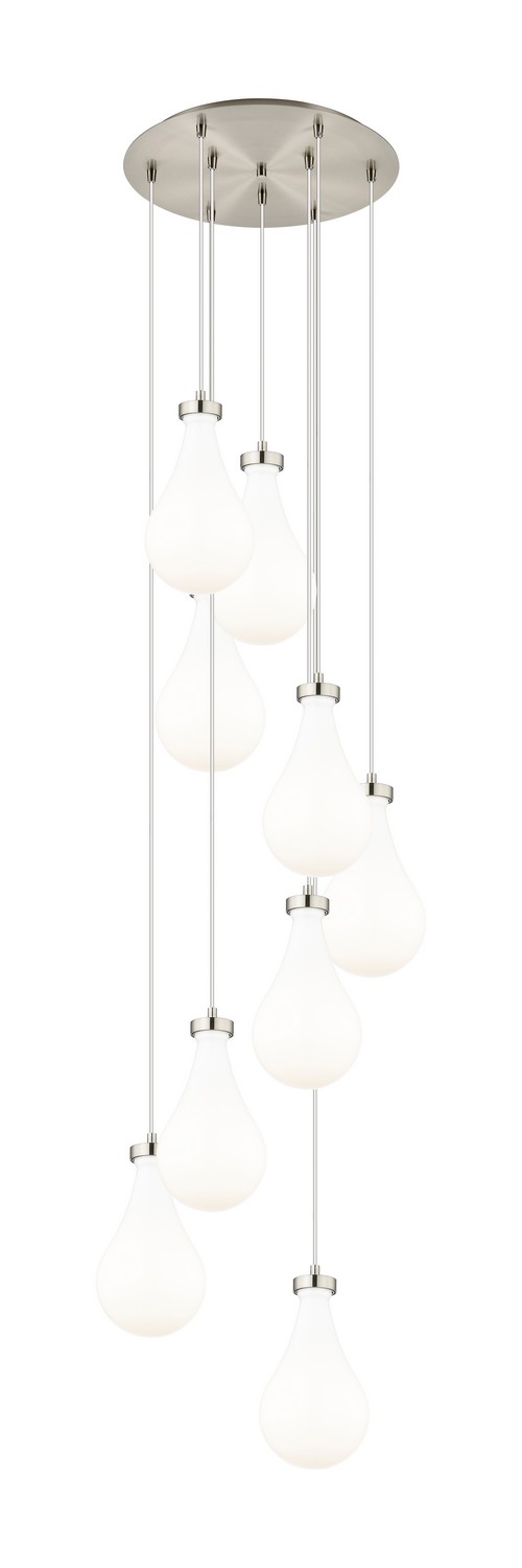 Nine Light Pendant by Innovations - Downtown Urban Collection, Brushed Satin Nickel Finish - 119-451-1P-SN-G451-7GWH
