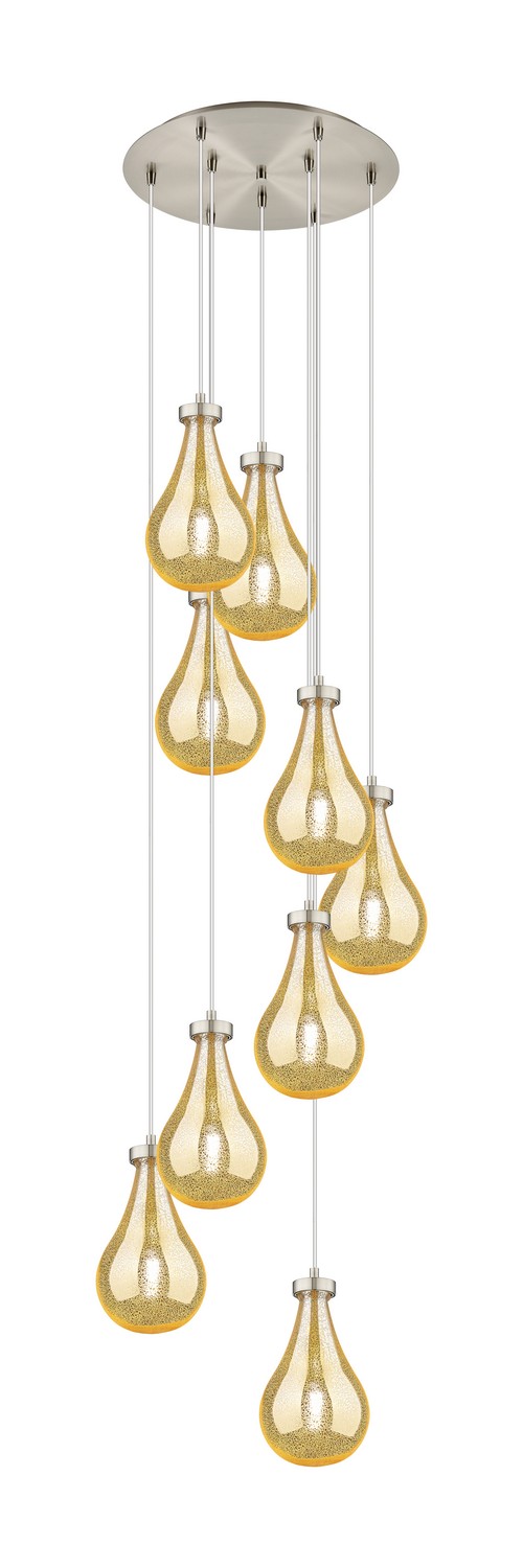 Nine Light Pendant by Innovations - Downtown Urban Collection, Brushed Satin Nickel Finish - 119-451-1P-SN-G451-7ME