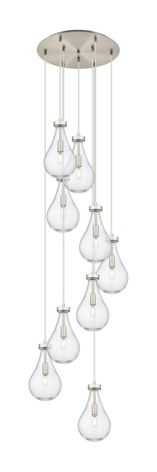 Nine Light Pendant by Innovations - Downtown Urban Collection, Brushed Satin Nickel Finish - 119-451-1P-SN-G451-7SDY