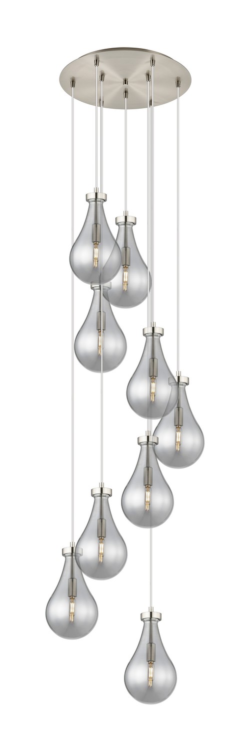 Nine Light Pendant by Innovations - Downtown Urban Collection, Brushed Satin Nickel Finish - 119-451-1P-SN-G451-7SM