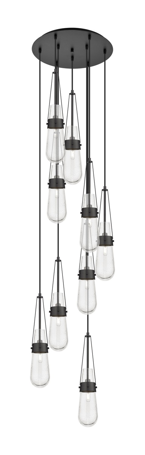 Nine Light Pendant by Innovations - Downtown Urban Collection, Matte Black Finish - 119-452-1P-BK-G452-4SDY