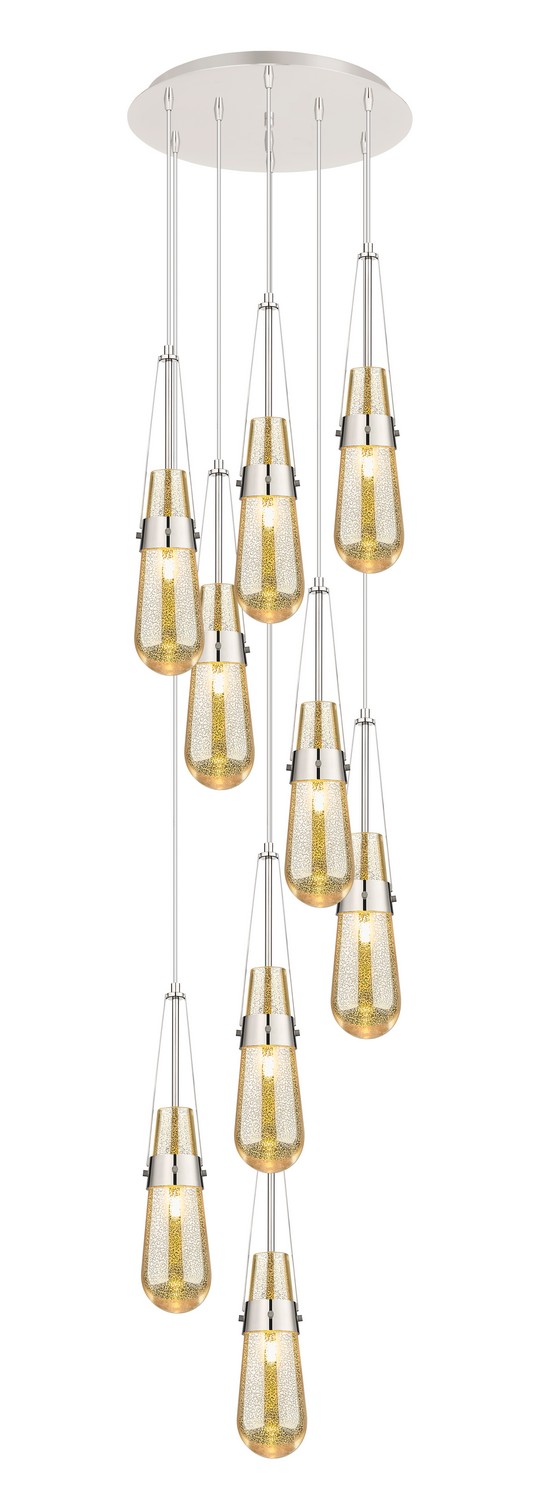 Nine Light Pendant by Innovations - Downtown Urban Collection, Polished Nickel Finish - 119-452-1P-PN-G452-4ME