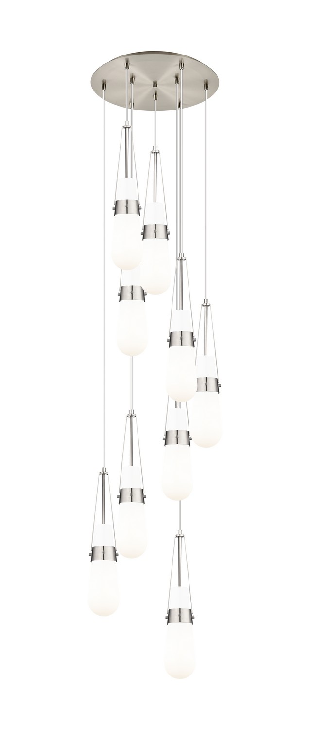 Nine Light Pendant by Innovations - Downtown Urban Collection, Brushed Satin Nickel Finish - 119-452-1P-SN-G452-4GWH
