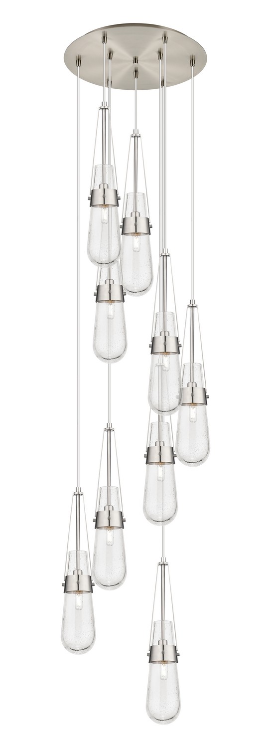 Nine Light Pendant by Innovations - Downtown Urban Collection, Brushed Satin Nickel Finish - 119-452-1P-SN-G452-4SDY