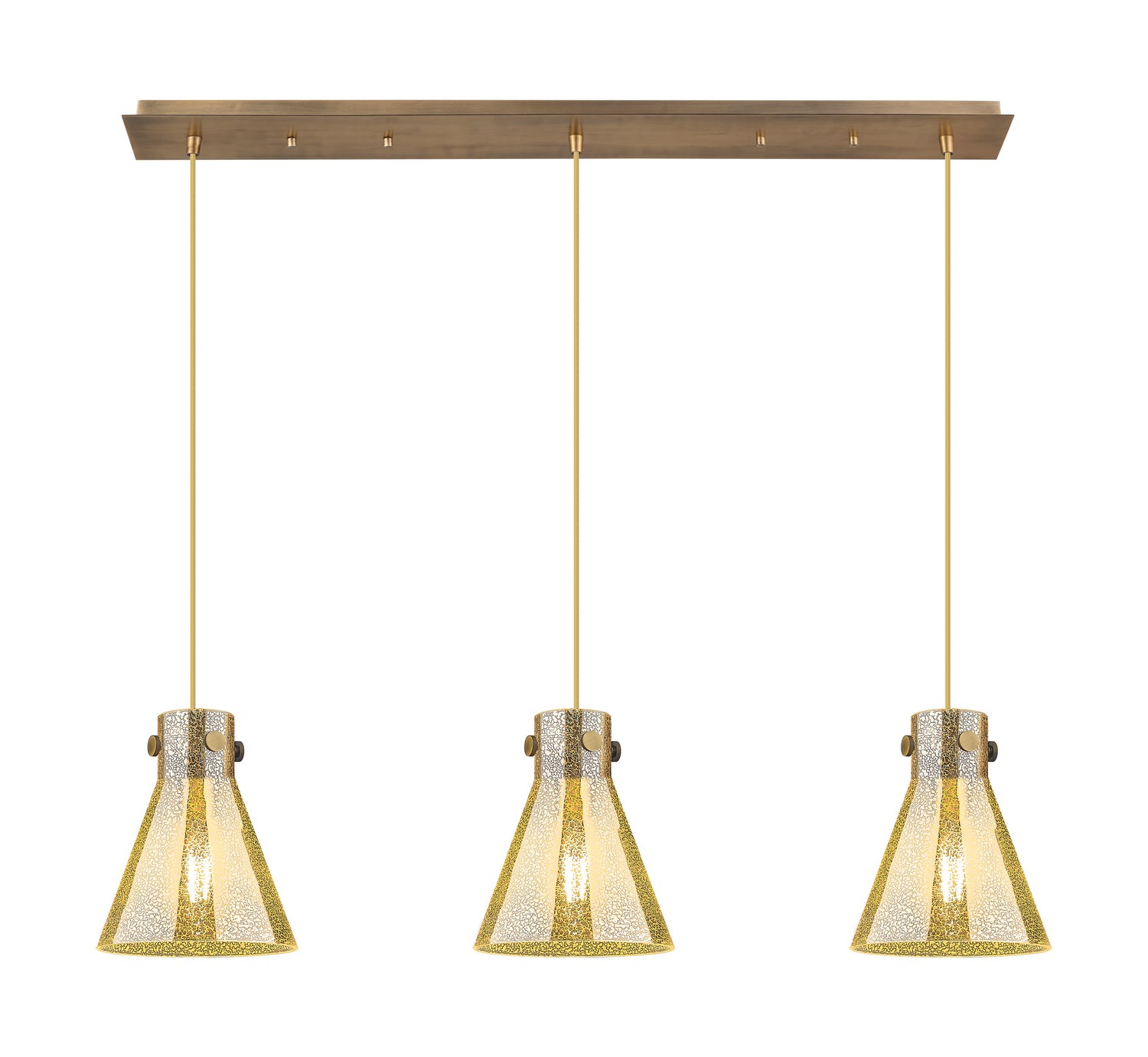 Three Light Linear Pendant by Innovations - Downtown Urban Collection, Brushed Brass Finish - 123-410-1PS-BB-G411-8ME