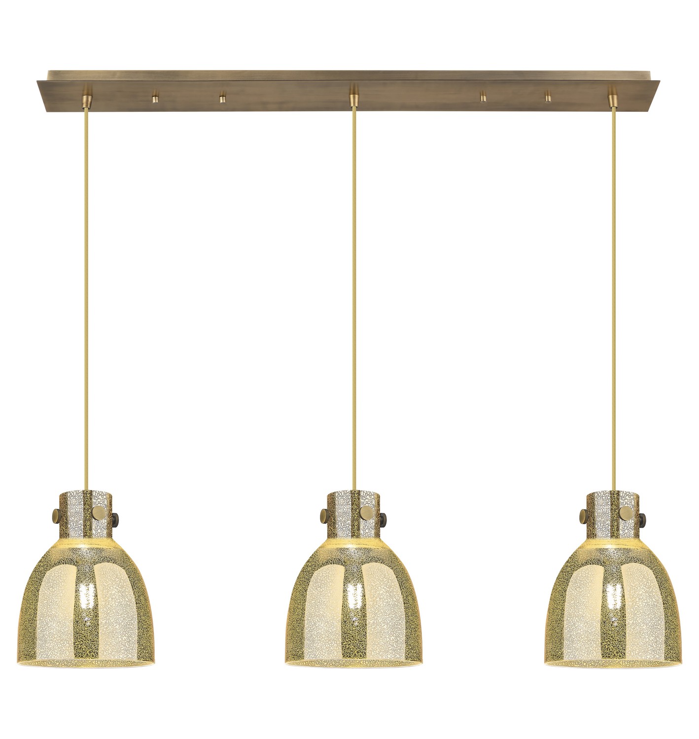 Three Light Linear Pendant by Innovations - Downtown Urban Collection, Brushed Brass Finish - 123-410-1PS-BB-G412-8ME