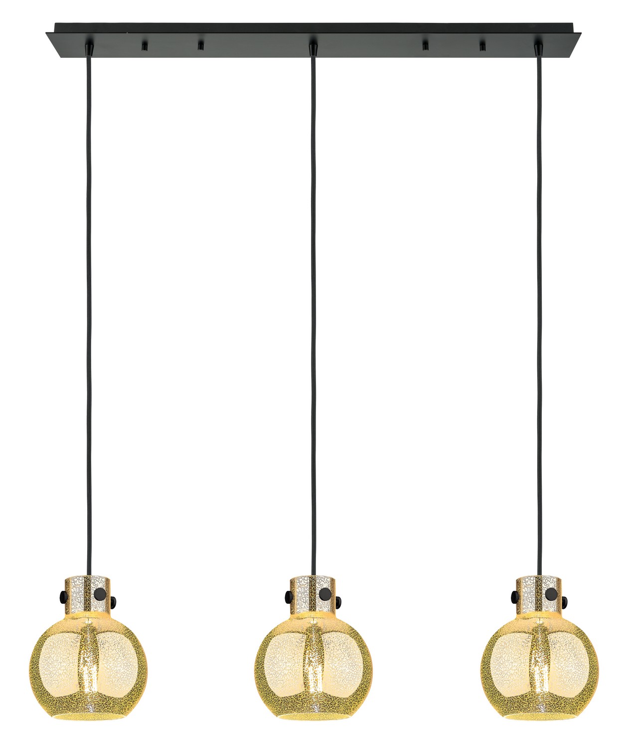Three Light Linear Pendant by Innovations - Newton Collection, Matte Black Finish - 123-410-1PS-BK-G410-8ME