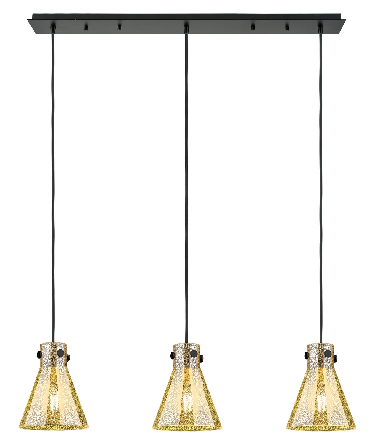 Three Light Linear Pendant by Innovations - Downtown Urban Collection, Matte Black Finish - 123-410-1PS-BK-G411-8ME