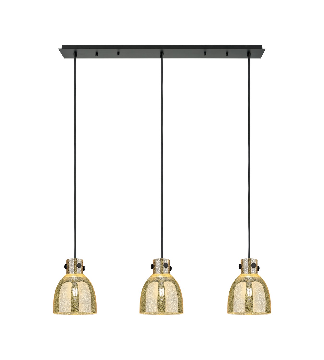 Three Light Linear Pendant by Innovations - Downtown Urban Collection, Matte Black Finish - 123-410-1PS-BK-G412-8ME