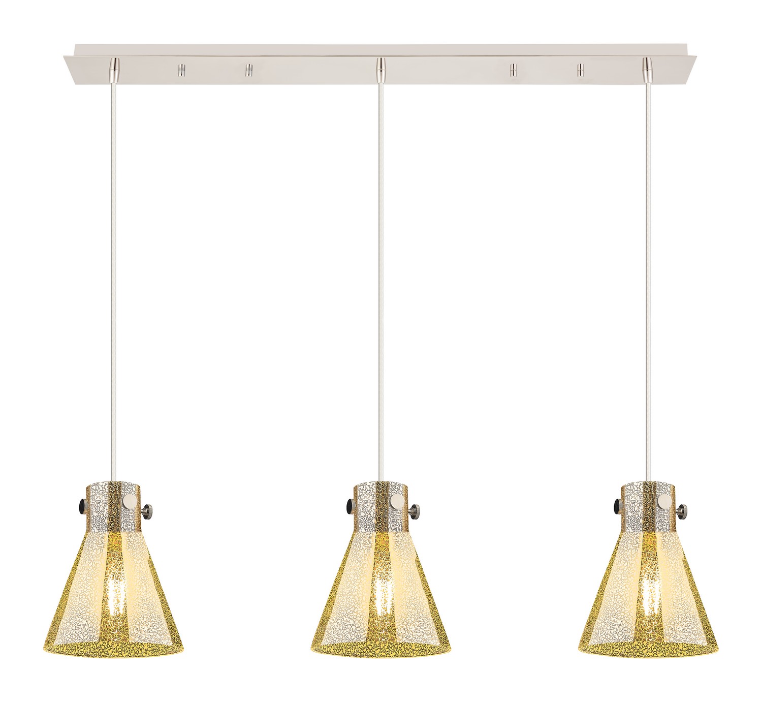 Three Light Linear Pendant by Innovations - Downtown Urban Collection, Polished Nickel Finish - 123-410-1PS-PN-G411-8ME