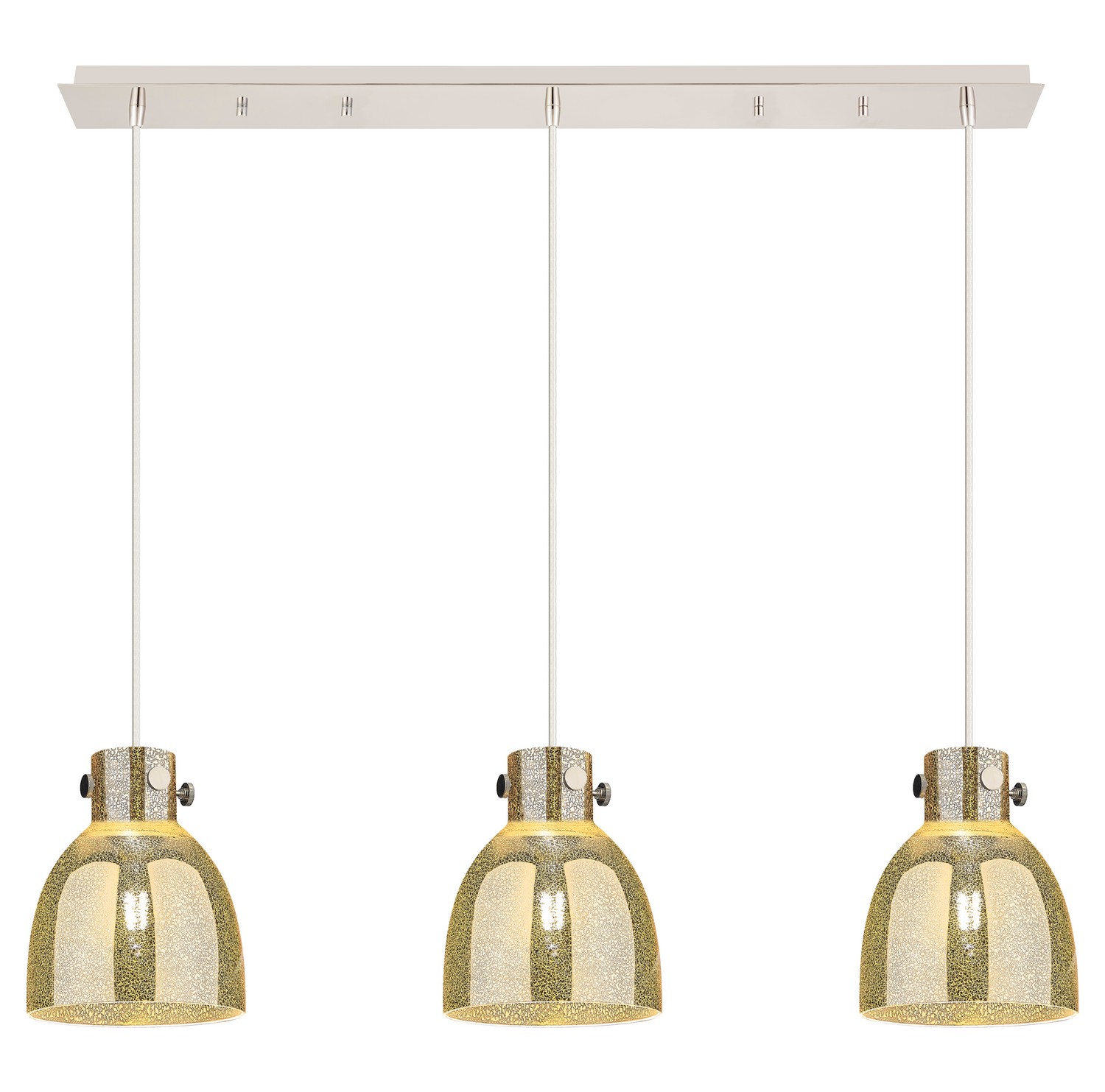 Three Light Linear Pendant by Innovations - Downtown Urban Collection, Polished Nickel Finish - 123-410-1PS-PN-G412-8ME