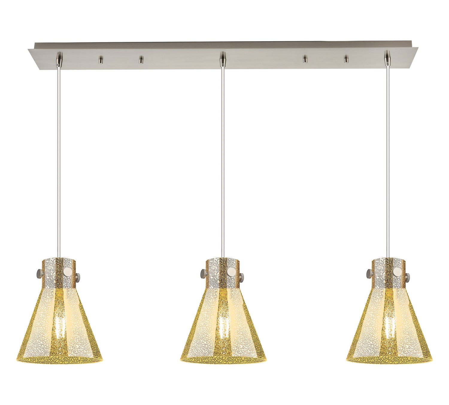 Three Light Linear Pendant by Innovations - Downtown Urban Collection, Brushed Satin Nickel Finish - 123-410-1PS-SN-G411-8ME
