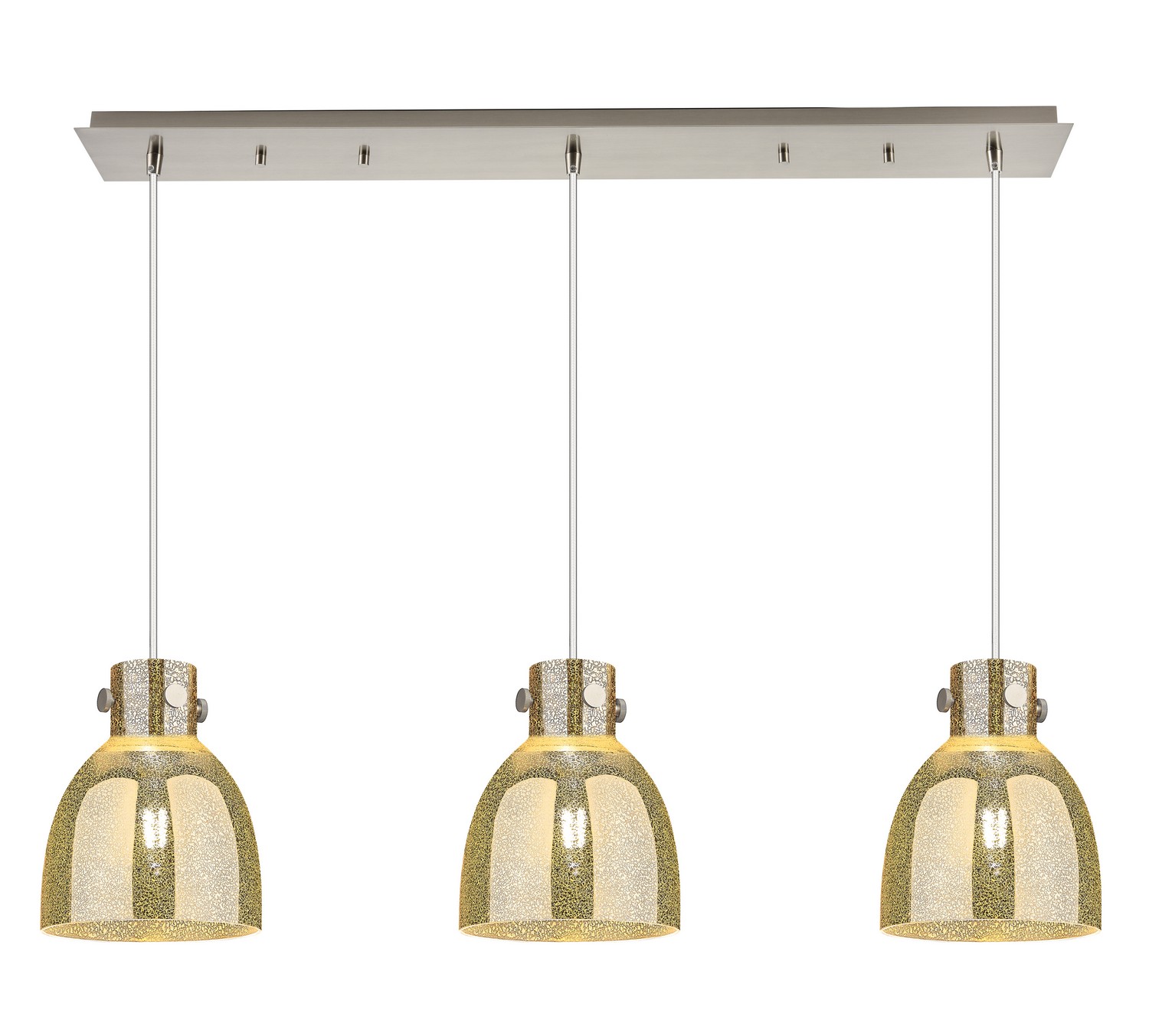 Three Light Linear Pendant by Innovations - Downtown Urban Collection, Brushed Satin Nickel Finish - 123-410-1PS-SN-G412-8ME