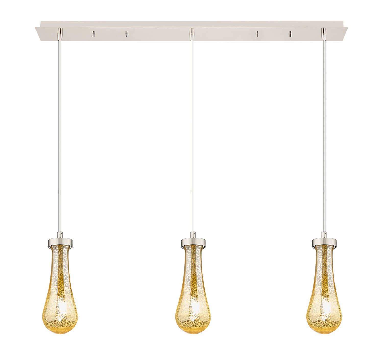 Three Light Linear Pendant by Innovations - Downtown Urban Collection, Brushed Polished Nickel Finish - 123-451-1P-PN-G451-4ME