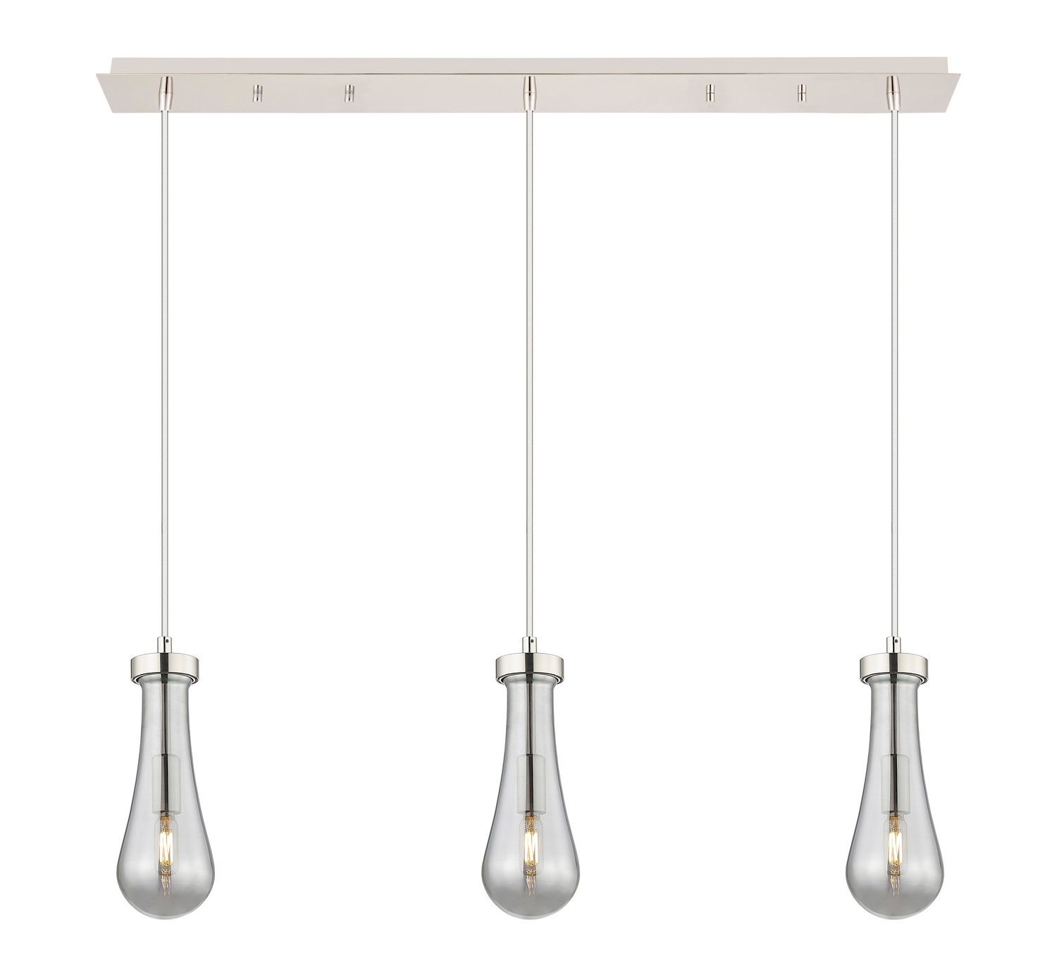 Three Light Linear Pendant by Innovations - Downtown Urban Collection, Polished Nickel Finish - 123-451-1P-PN-G451-4SM