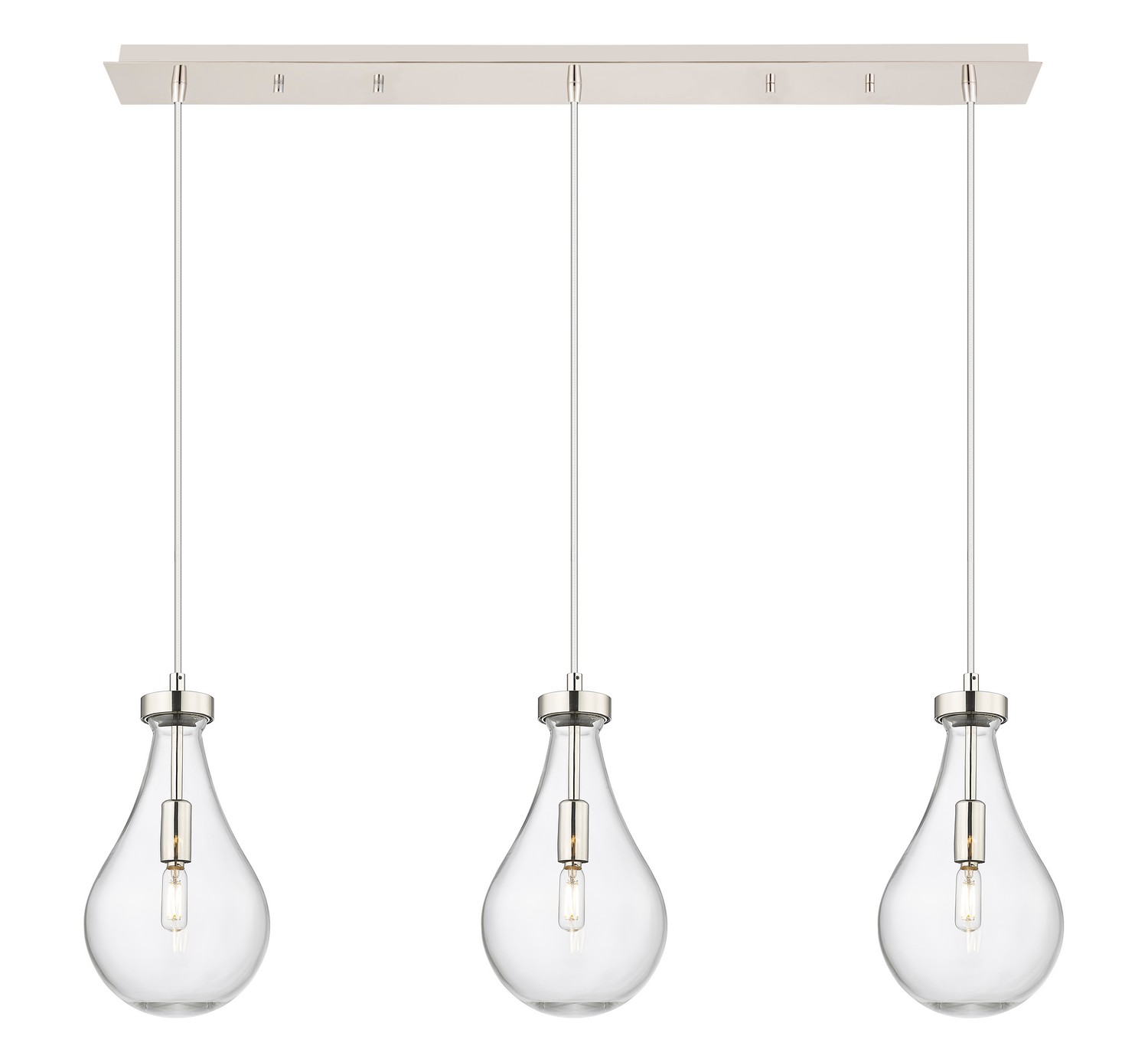 Three Light Linear Pendant by Innovations - Downtown Urban Collection, Polished Nickel Finish - 123-451-1P-PN-G451-7CL