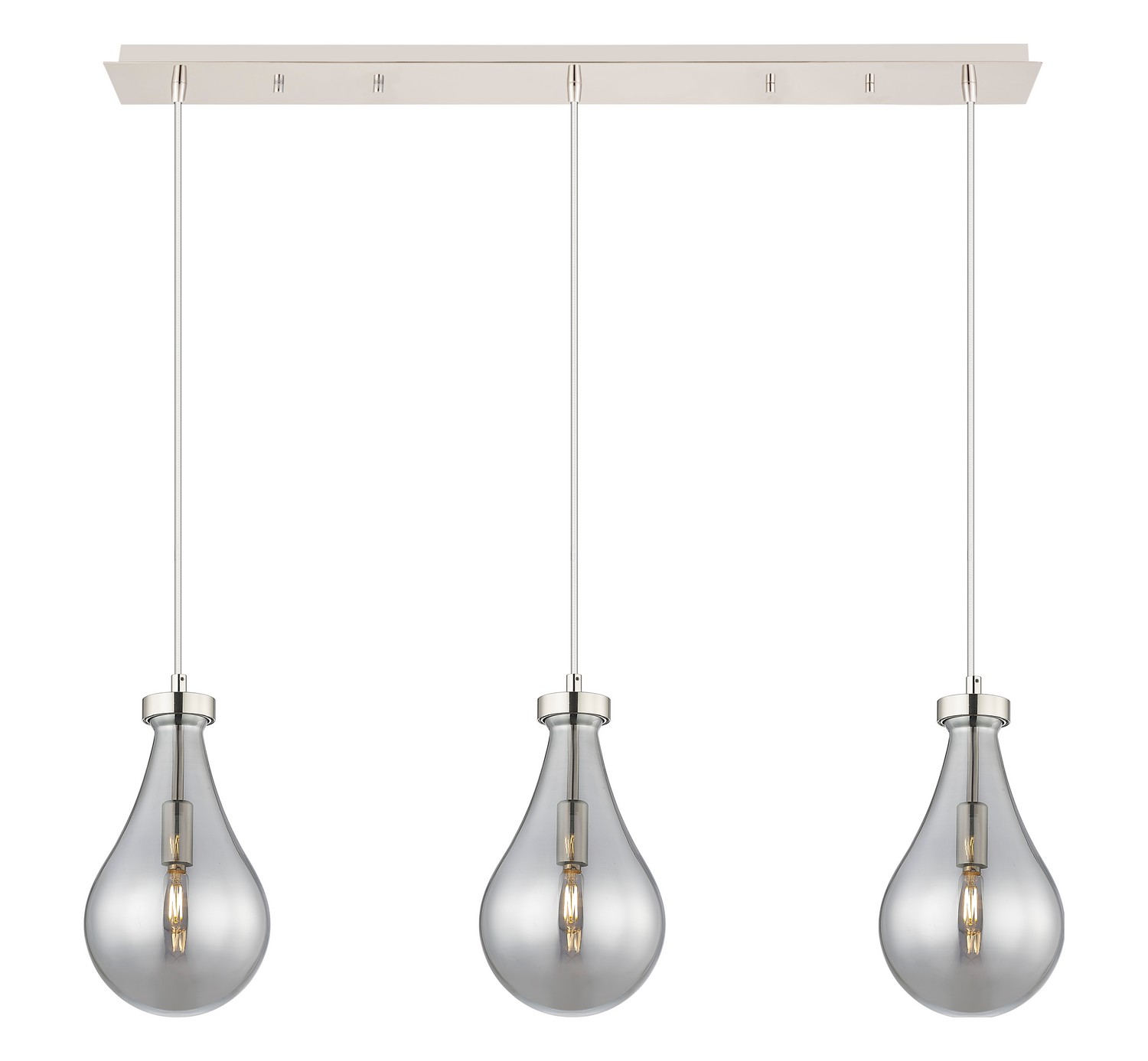 Three Light Linear Pendant by Innovations - Downtown Urban Collection, Polished Nickel Finish - 123-451-1P-PN-G451-7SM