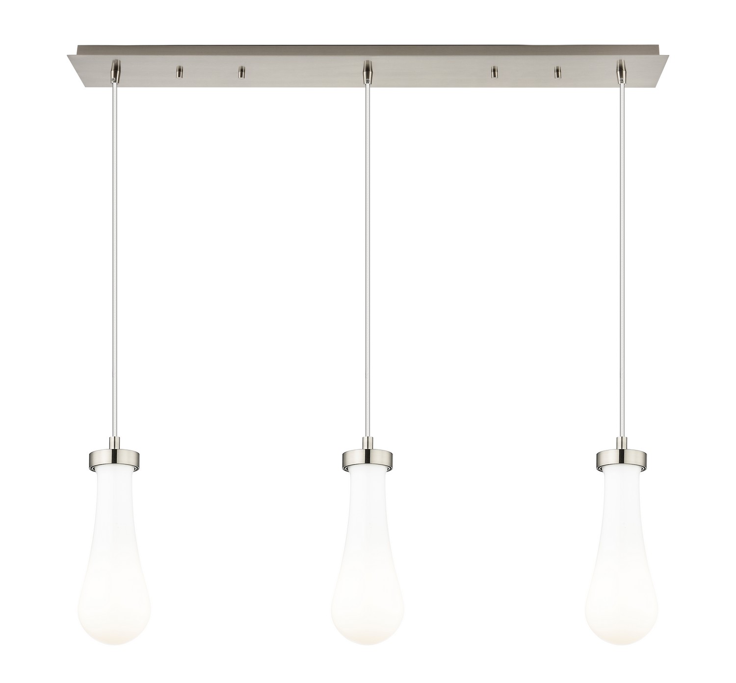 Three Light Linear Pendant by Innovations - Downtown Urban Collection, Brushed Satin Nickel Finish - 123-451-1P-SN-G451-4GWH