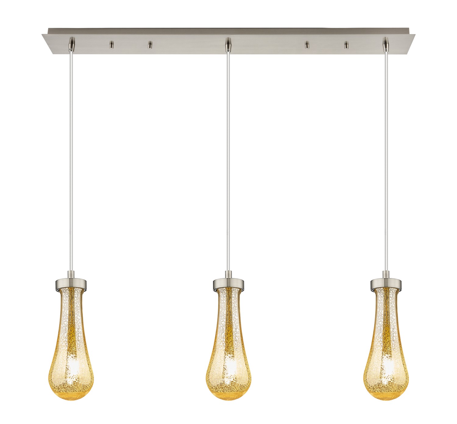 Three Light Linear Pendant by Innovations - Downtown Urban Collection, Brushed Satin Nickel Finish - 123-451-1P-SN-G451-4ME