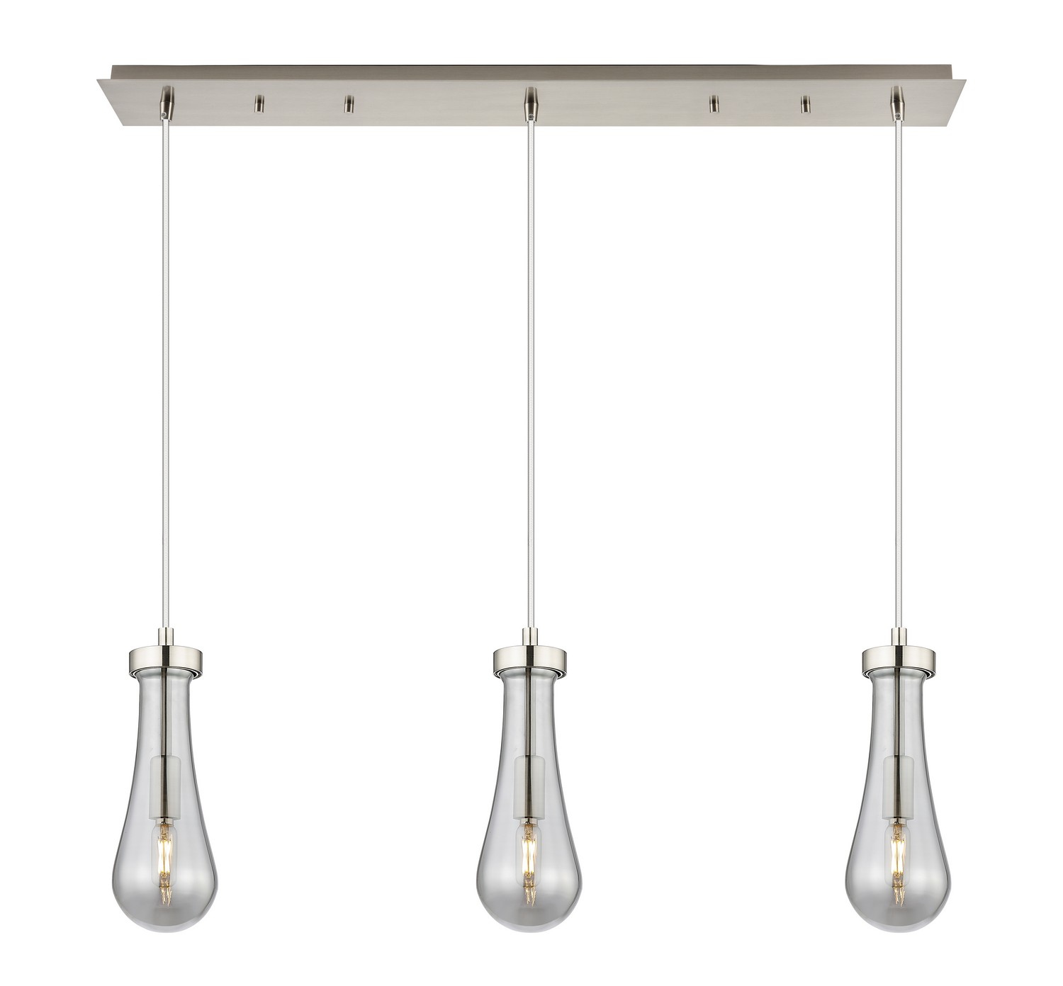 Three Light Linear Pendant by Innovations - Downtown Urban Collection, Brushed Satin Nickel Finish - 123-451-1P-SN-G451-4SM