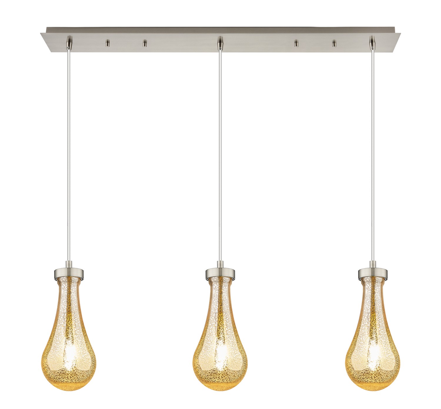 Three Light Linear Pendant by Innovations - Downtown Urban Collection, Brushed Satin Nickel Finish - 123-451-1P-SN-G451-5GWH