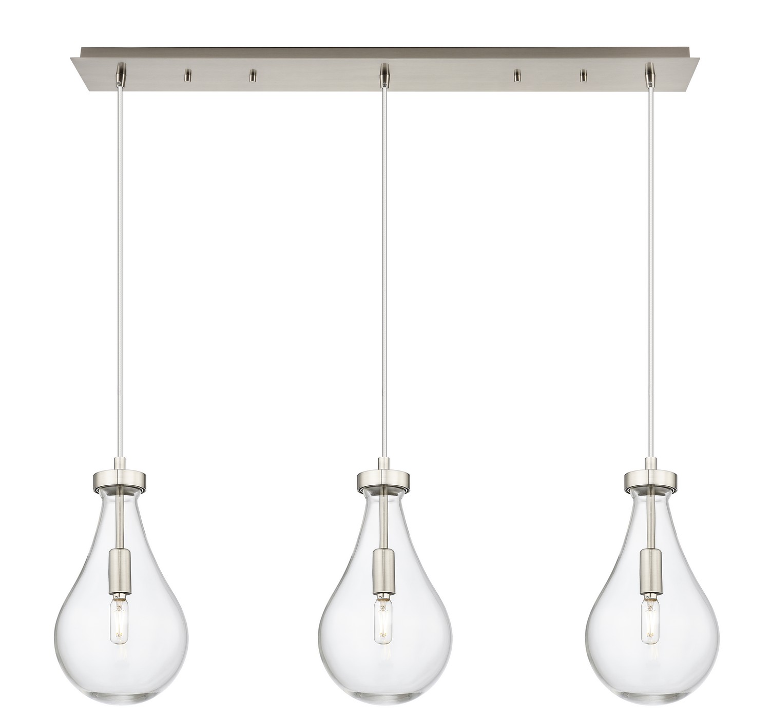 Three Light Linear Pendant by Innovations - Downtown Urban Collection, Brushed Satin Nickel Finish - 123-451-1P-SN-G451-7CL