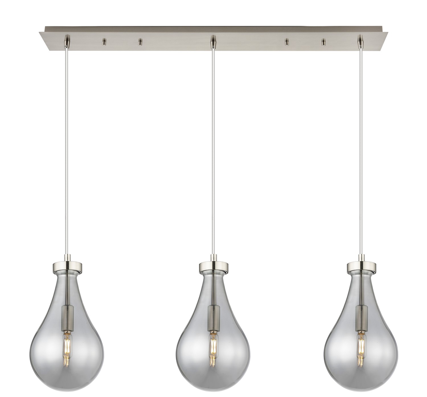 Three Light Linear Pendant by Innovations - Downtown Urban Collection, Brushed Satin Nickel Finish - 123-451-1P-SN-G451-7SM