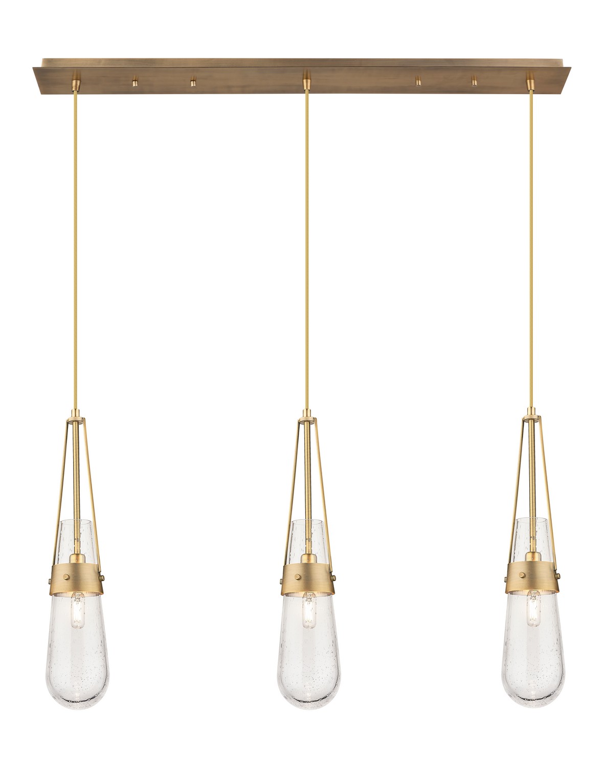 Three Light Linear Pendant by Innovations - Downtown Urban Collection, Brushed Brass Finish - 123-452-1P-BB-G452-4SDY