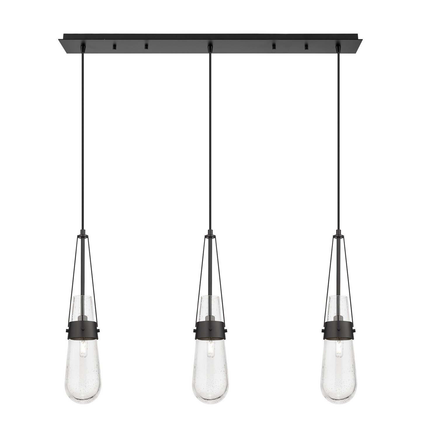 Three Light Linear Pendant by Innovations - Downtown Urban Collection, Matte Black Finish - 123-452-1P-BK-G452-4SDY