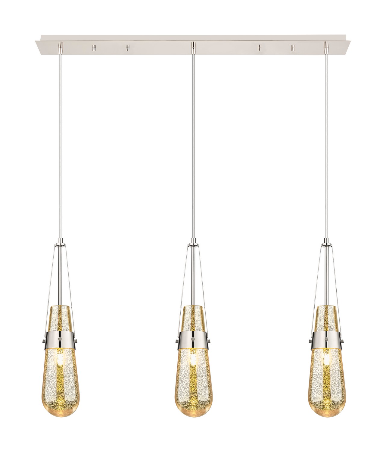 Three Light Linear Pendant by Innovations - Downtown Urban Collection, Polished Nickel Finish - 123-452-1P-PN-G452-4ME