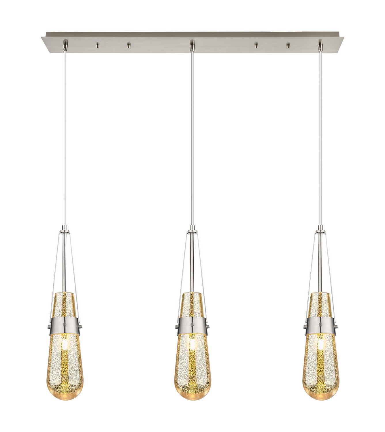 Three Light Linear Pendant by Innovations - Downtown Urban Collection, Brushed Satin Nickel Finish - 123-452-1P-SN-G452-4ME