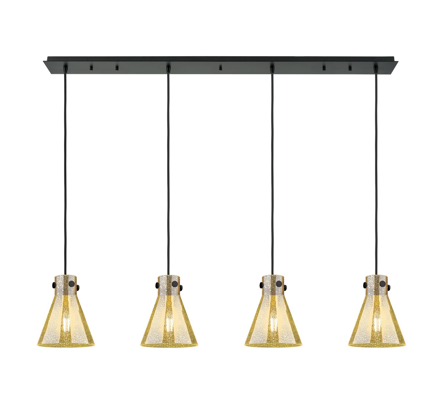 Four Light Linear Pendant by Innovations - Downtown Urban Collection, Matte Black Finish - 124-410-1PS-BK-G411-8ME