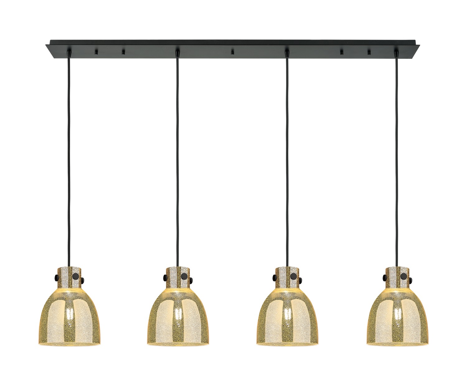 Four Light Linear Pendant by Innovations - Downtown Urban Collection, Matte Black Finish - 124-410-1PS-BK-G412-8ME