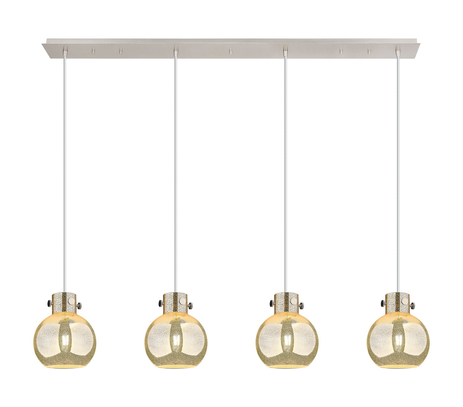 Four Light Linear Pendant by Innovations - Newton Collection, Polished Nickel Finish - 124-410-1PS-PN-G410-8ME