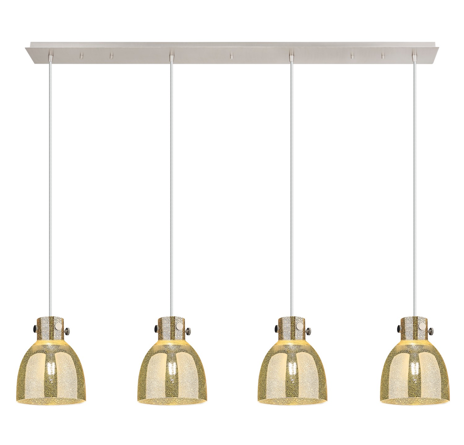 Four Light Linear Pendant by Innovations - Downtown Urban Collection, Polished Nickel Finish - 124-410-1PS-PN-G412-8ME
