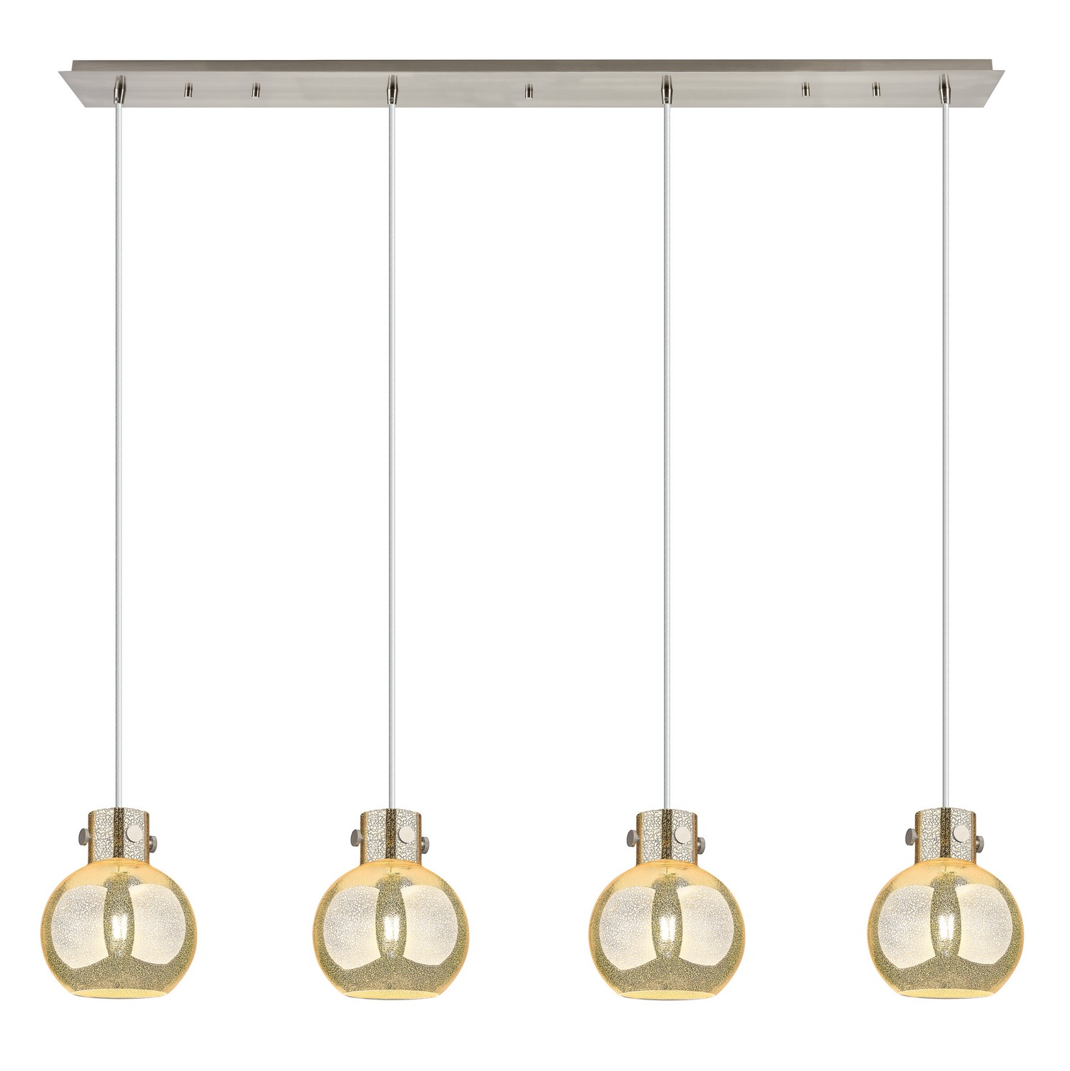 Four Light Linear Pendant by Innovations - Newton Collection, Brushed Satin Nickel Finish - 124-410-1PS-SN-G410-8ME