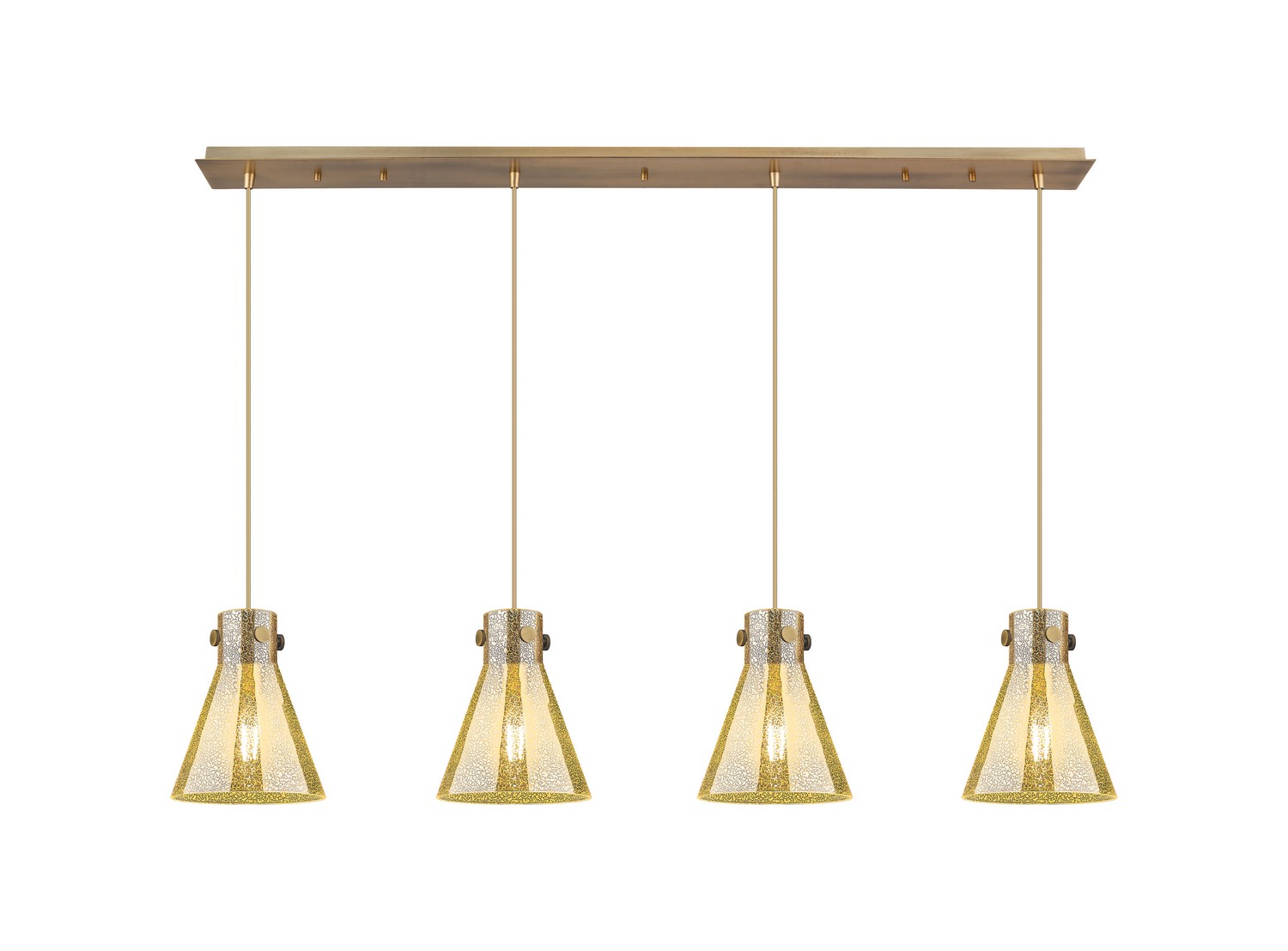 Four Light Linear Pendant by Innovations - Downtown Urban Collection, Brushed Satin Nickel Finish - 124-410-1PS-SN-G411-8ME