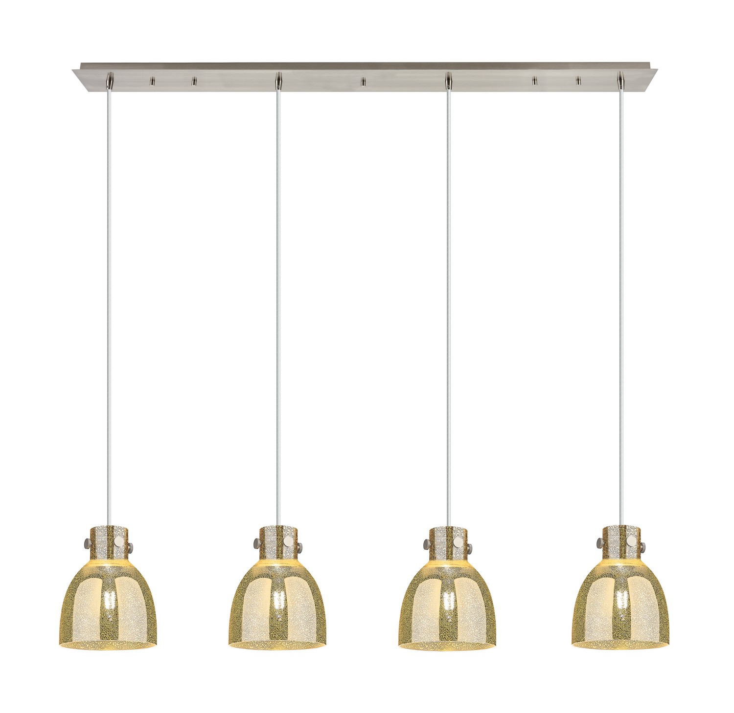 Four Light Linear Pendant by Innovations - Downtown Urban Collection, Brushed Satin Nickel Finish - 124-410-1PS-SN-G412-8ME