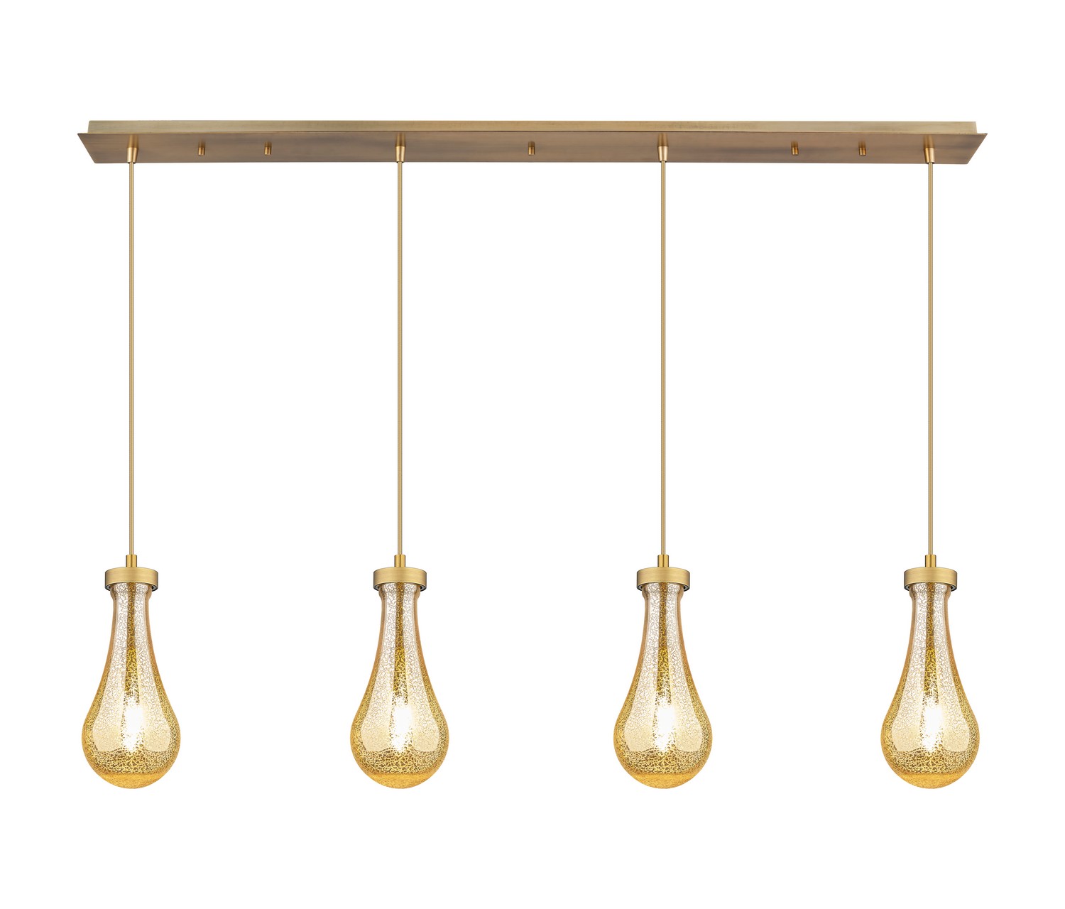 Four Light Linear Pendant by Innovations - Downtown Urban Collection, Brushed Brass Finish - 124-451-1P-BB-G451-5ME