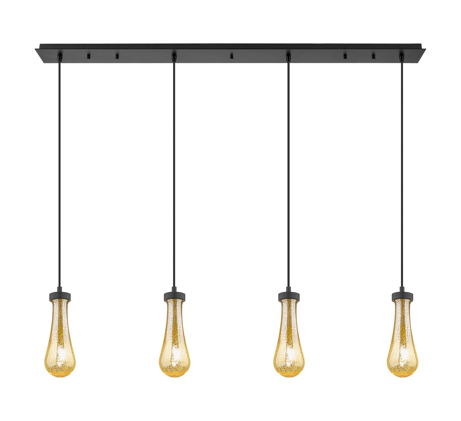 Four Light Linear Pendant by Innovations - Downtown Urban Collection, Brushed Matte Black Finish - 124-451-1P-BK-G451-4ME