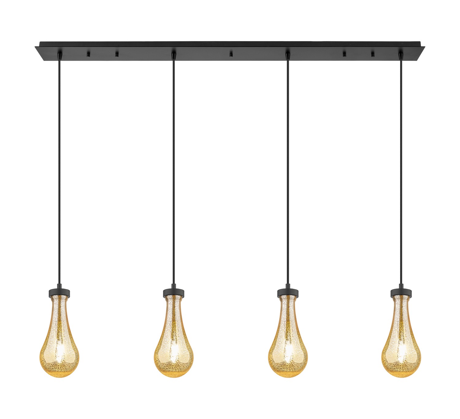 Four Light Linear Pendant by Innovations - Downtown Urban Collection, Matte Black Finish - 124-451-1P-BK-G451-5ME